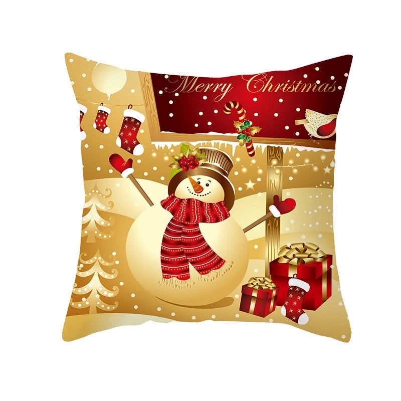 Ethnic Style Cartoon Santa Claus Peach Skin Pillow Covers for Couch and Sofa Christmas Decor|Home Decor Pillows