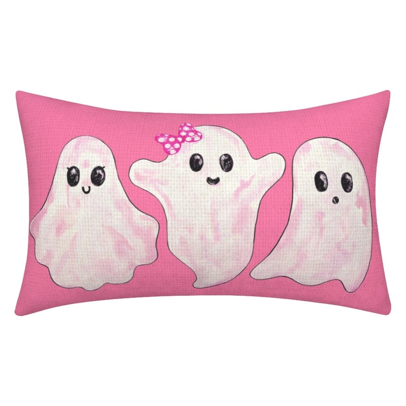 Halloween Ghost Letter Print Pillow Cover Cute Funny Polyester Case | Home Decor Pillow Covers