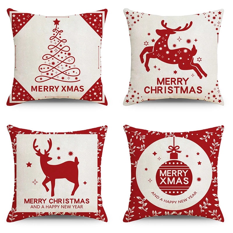 Festive Christmas Stripe Snowflake Pillow Covers | Home Decor & Living Room Accessories