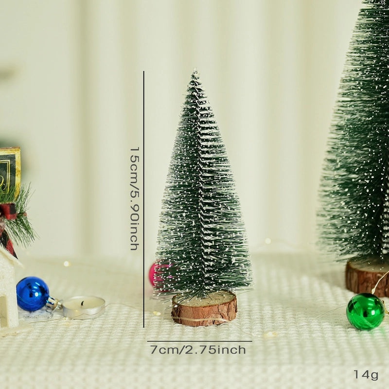 30cm Flocking Christmas Tree Small Household Decoration Xmas Gift Pendulum Ornament|Home Decor
