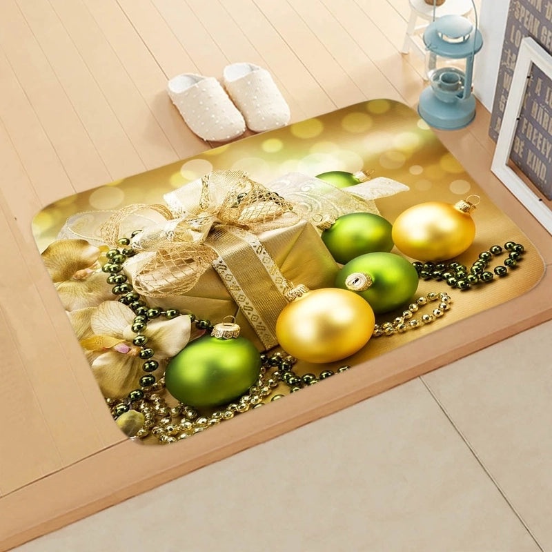 Festive Christmas Elk and Tree Flannel Floor Mat|Home Decor Rugs