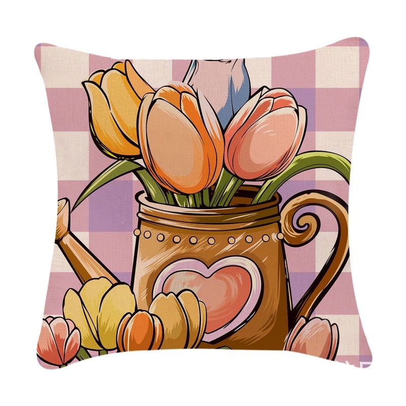 Minimalist Easter Rabbit Linen Pillow Covers for Couch and Sofa Decor | Home Decor Accessories