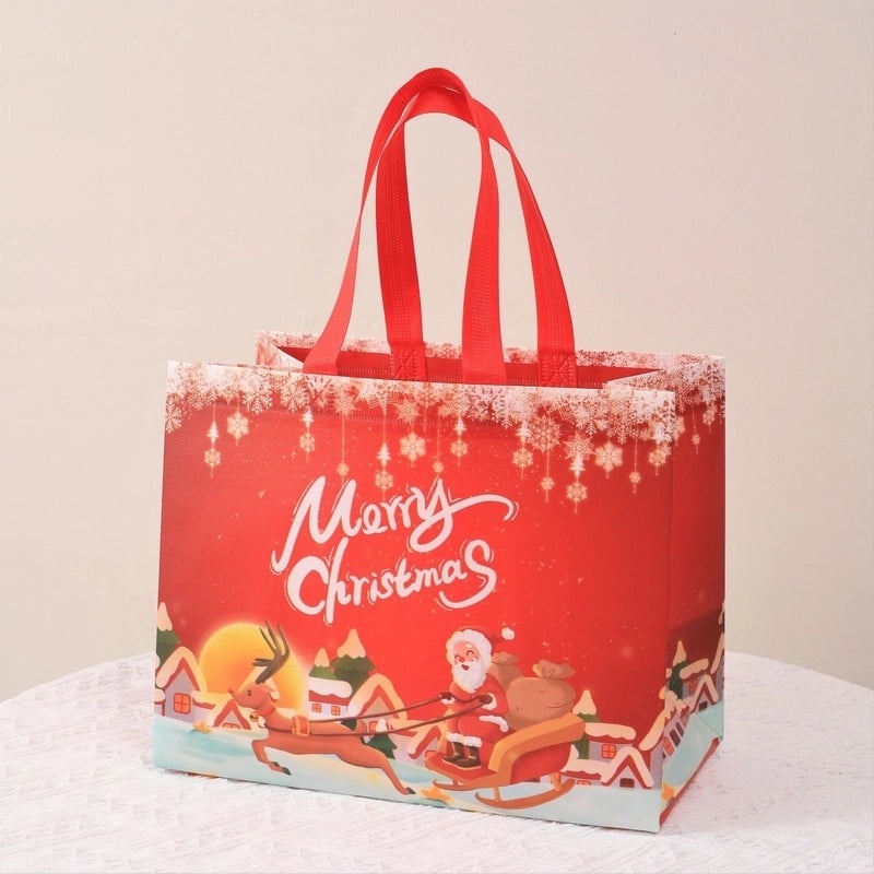 Christmas Cute Santa Claus and Christmas Tree Nonwoven Gift Bags for Party Festival|Holiday Party Supplies