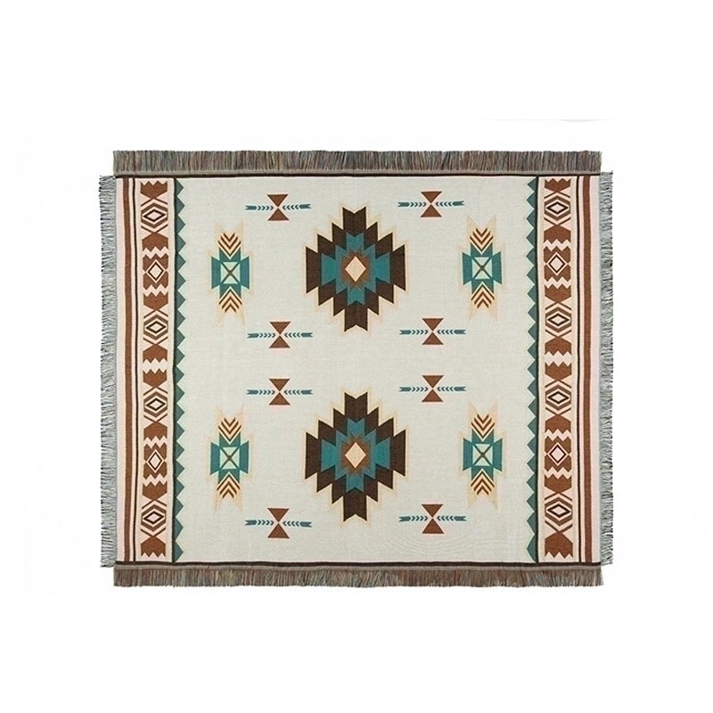 Casual Geometric Pattern Cotton-Nitrile Blend Decorative Carpet Blanket|Home Decor & Rugs