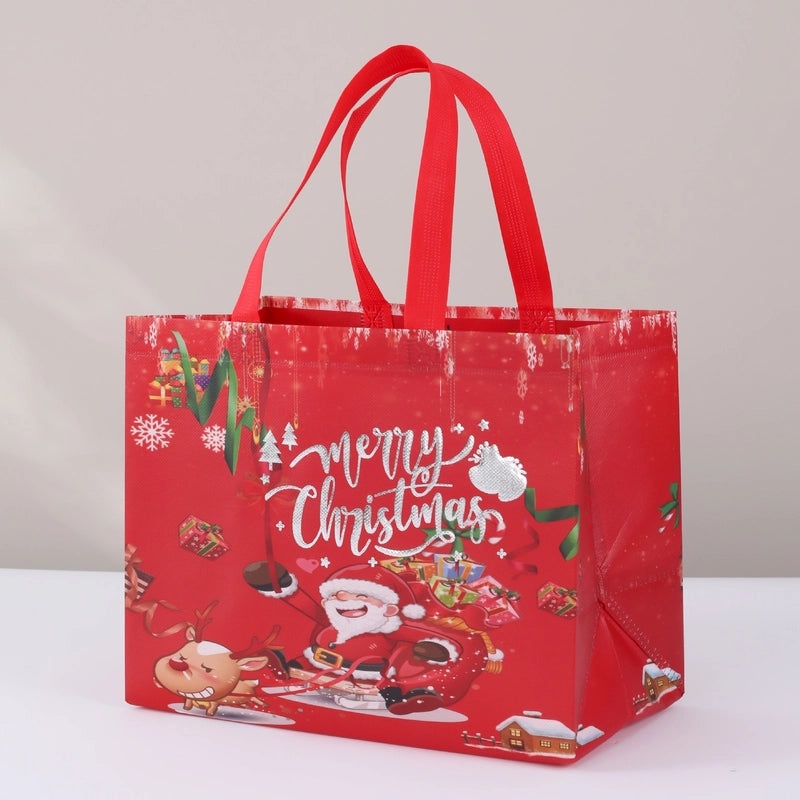 Christmas Cute Santa Claus and Christmas Tree Nonwoven Gift Bags for Party Festival|Holiday Party Supplies