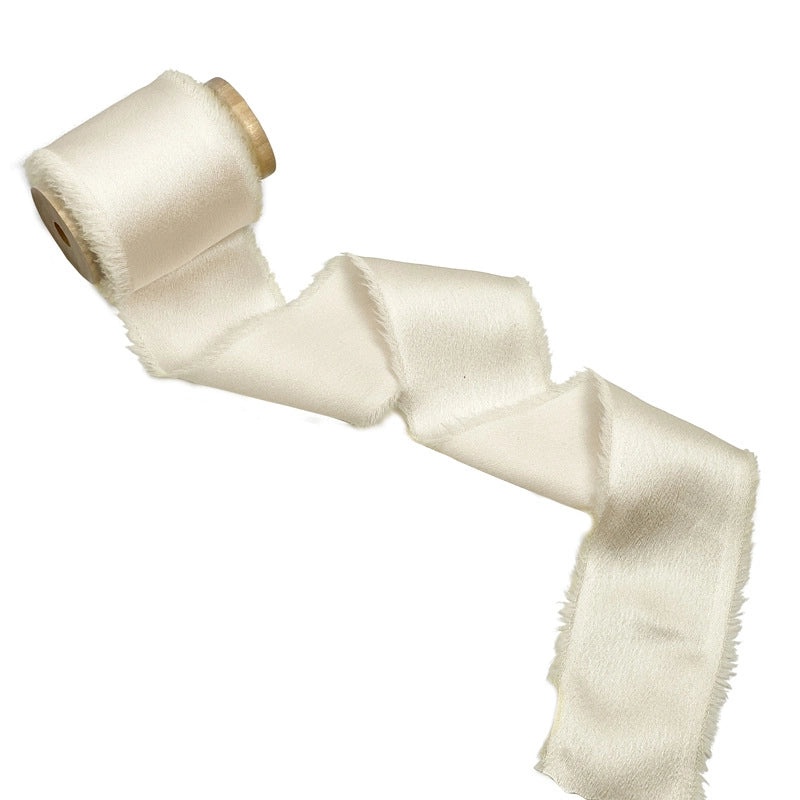 Soft Satin Hand-Torn Burlap Ribbon for Hair Flowers and Christmas Decoration|Craft Supplies & Ribbons