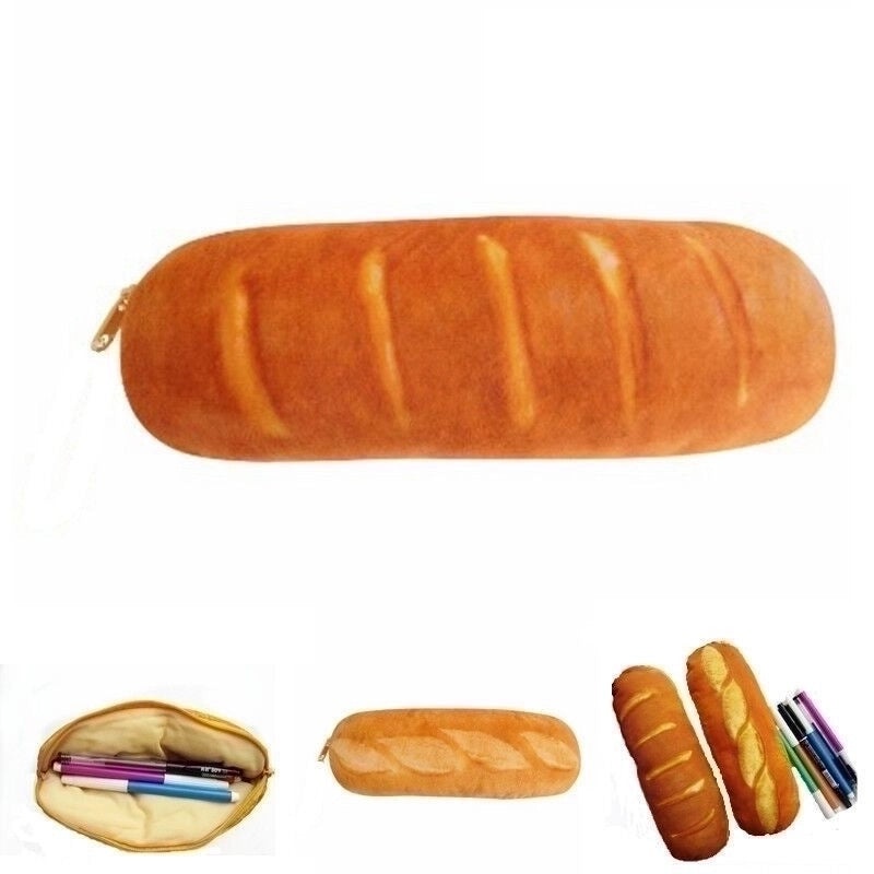Korean Cute Bread Pencil Case Simple Fabric Stationery Bag Creative Storage Box for Female Students|Stationery & Office Supplies