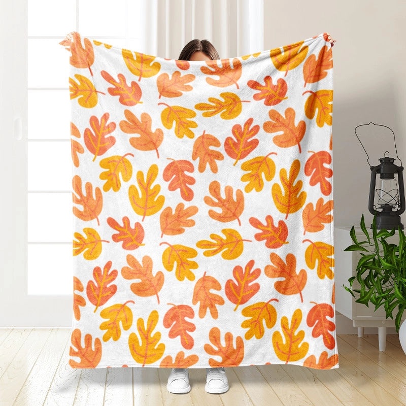 Halloween Cozy Pumpkin Bat Ghost Polyester Throw Blanket | Home Decor & Blankets