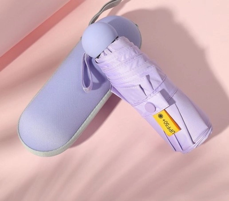 Mini Five-Fold Compact Umbrella | Portable Sun Shade Pocket Umbrella for Sun Protection with Custom Logo | Gifts & Promotional Products