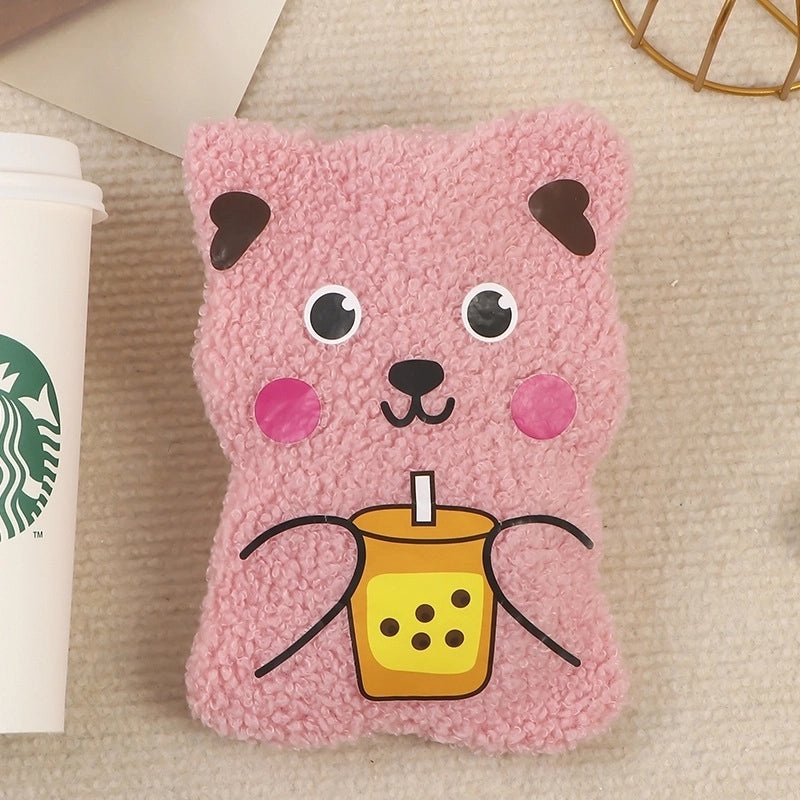 Cute Plush Rabbit Fur Hot Water Bottle Portable Teddy Bear Hand Warmer Winter Heating Pad Cartoon Explosion-Proof | Home & Living
