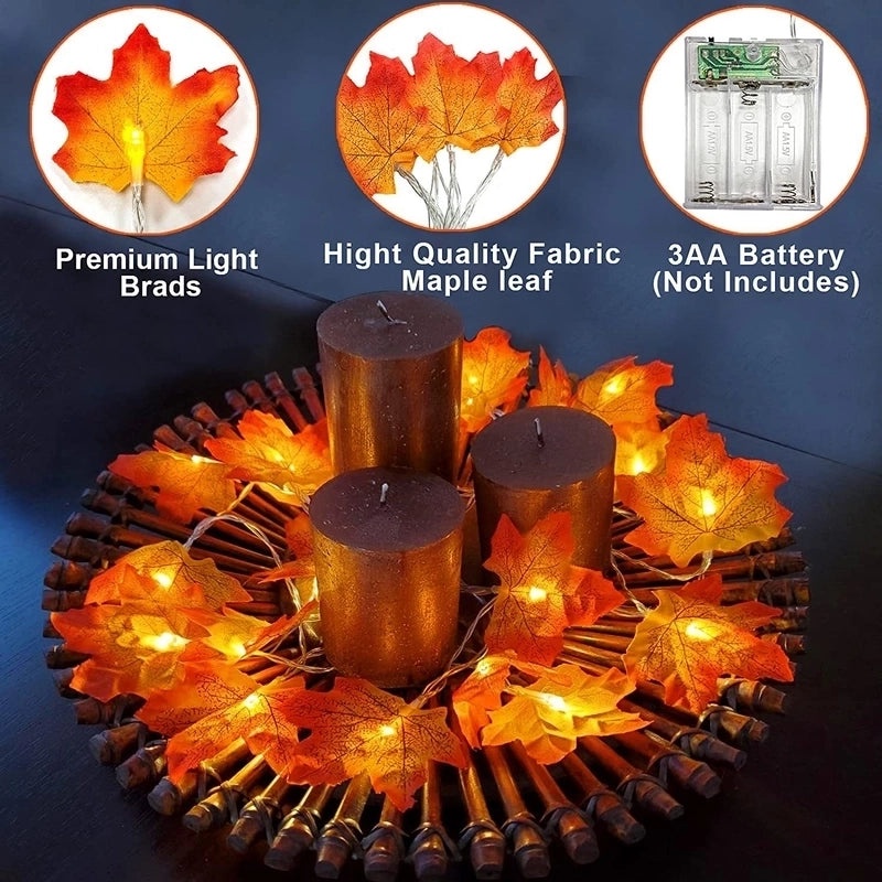 Halloween Maple Leaf String Lights Cute Plastic Party Decoration|Home Decor & Lighting