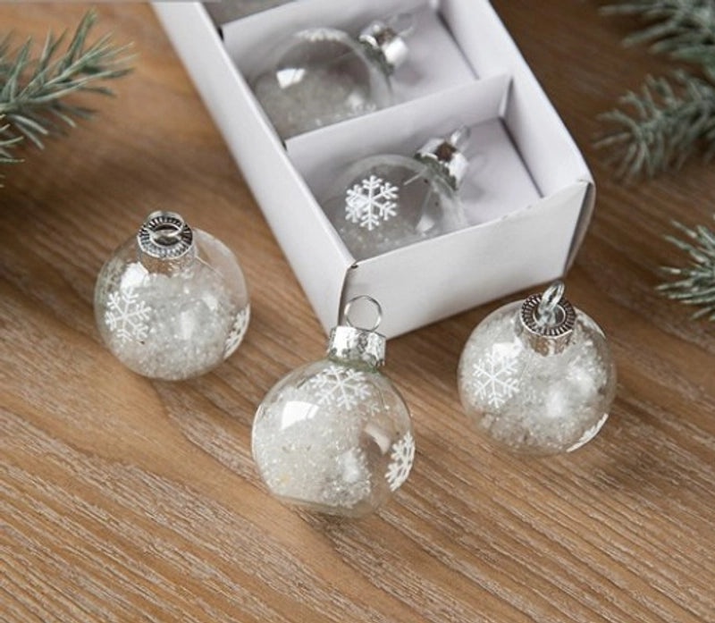 Christmas Clear Glass Ball Ornaments for Indoor Hanging Decor | Christmas Decorations
