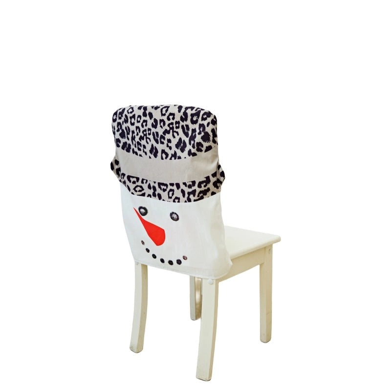 Festive Christmas Tree and Santa Claus Polyester Chair Cover|Home Decor & Seasonal Accessories