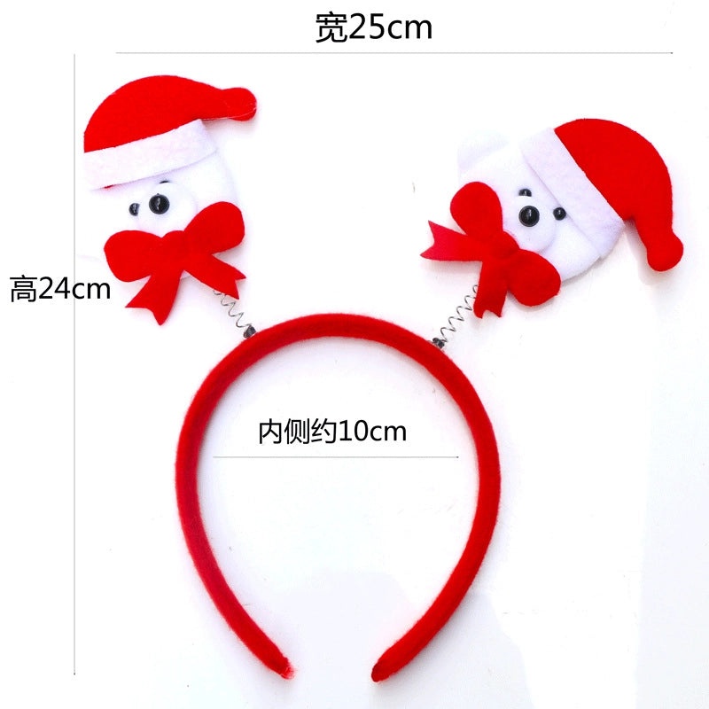 Festive Christmas Hairband with Santa Snowman and Reindeer Antlers for Kids Party Wear|Christmas Accessories