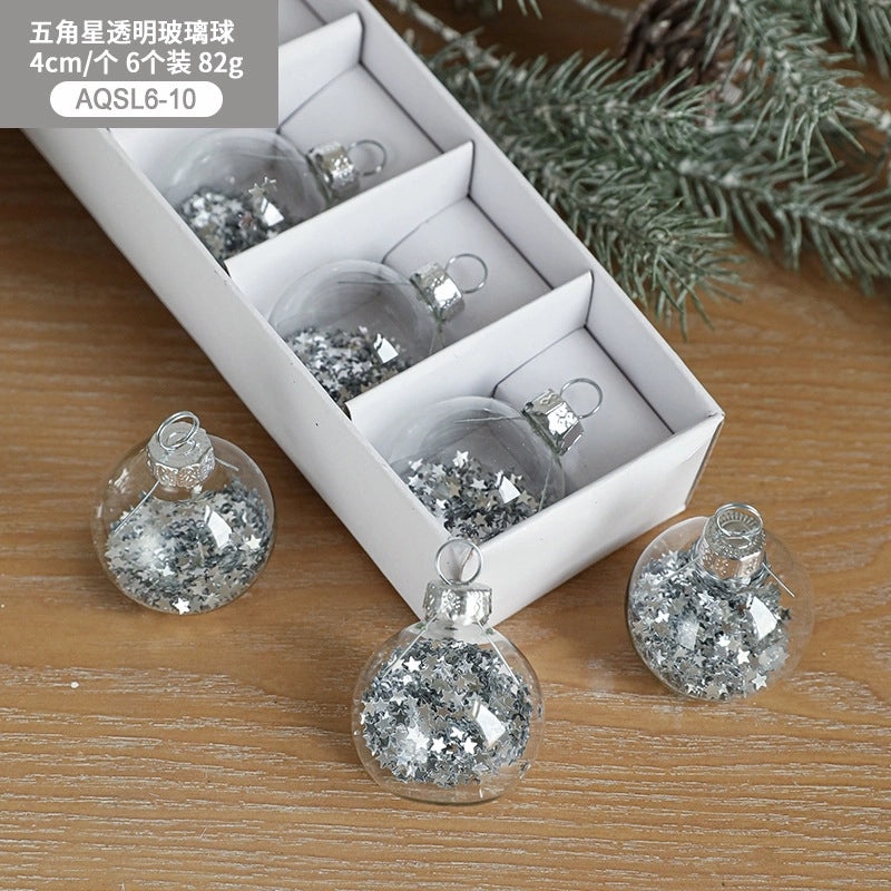 Christmas Clear Glass Ball Ornaments for Indoor Hanging Decor | Christmas Decorations