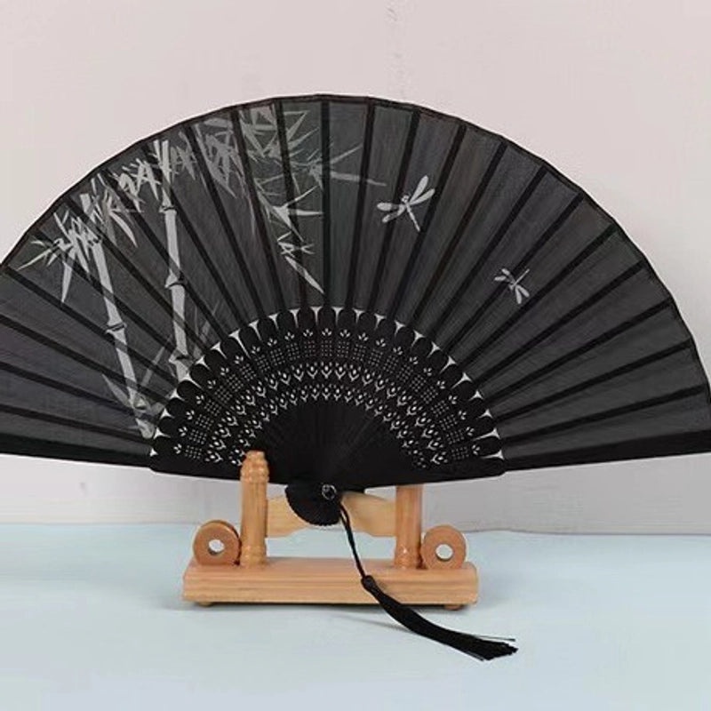 Elegant Chinoiserie Floral Bamboo Fans with Classic Heating Design | Home Decor Fans