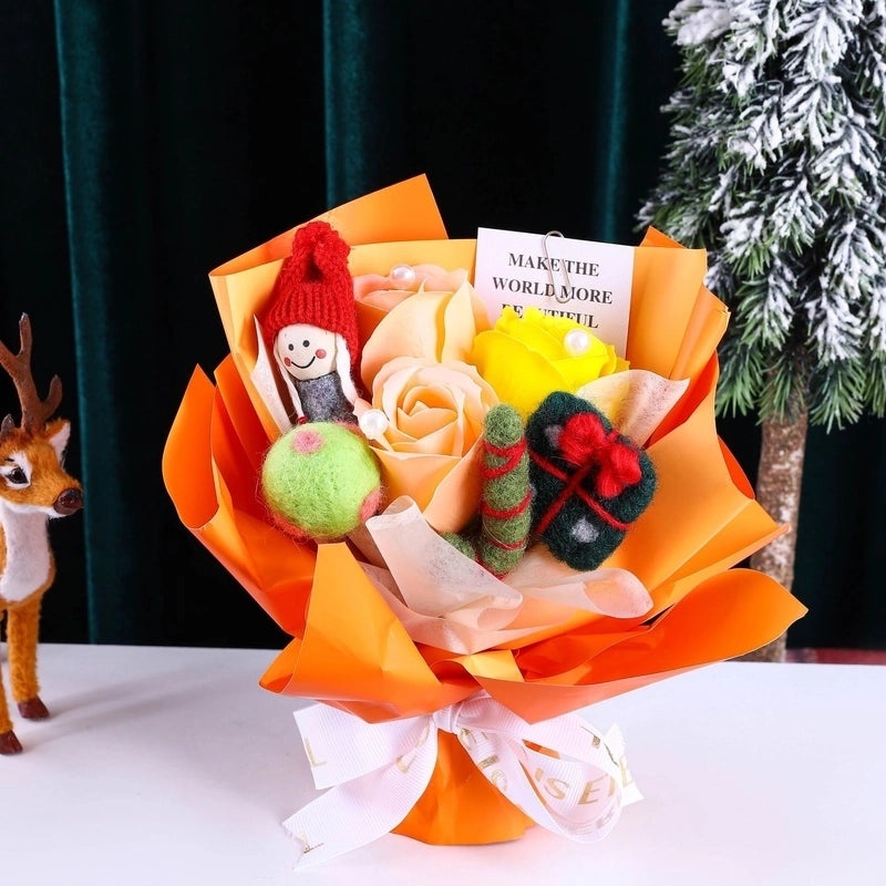 Festive Christmas Flower Soap Bouquet | Home Decor & Gifts