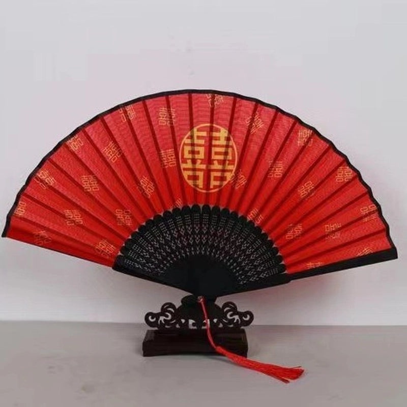 Elegant Chinoiserie Floral Bamboo Fans with Classic Heating Design | Home Decor Fans