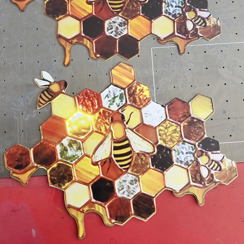 Colorful Geometric Honeycomb Acrylic Metal Pendant 1 Pc | Jewelry Accessories