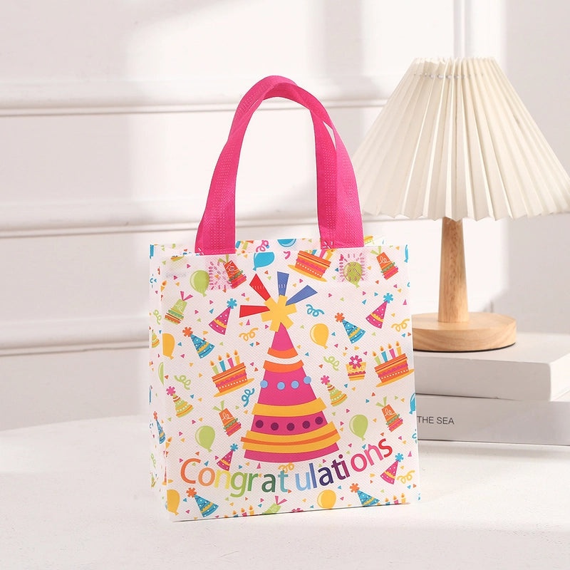 Cartoon Waterproof Non-woven Birthday Gift Tote Bag Full Moon Party Return Favor Bag|Gift Bags & Packaging