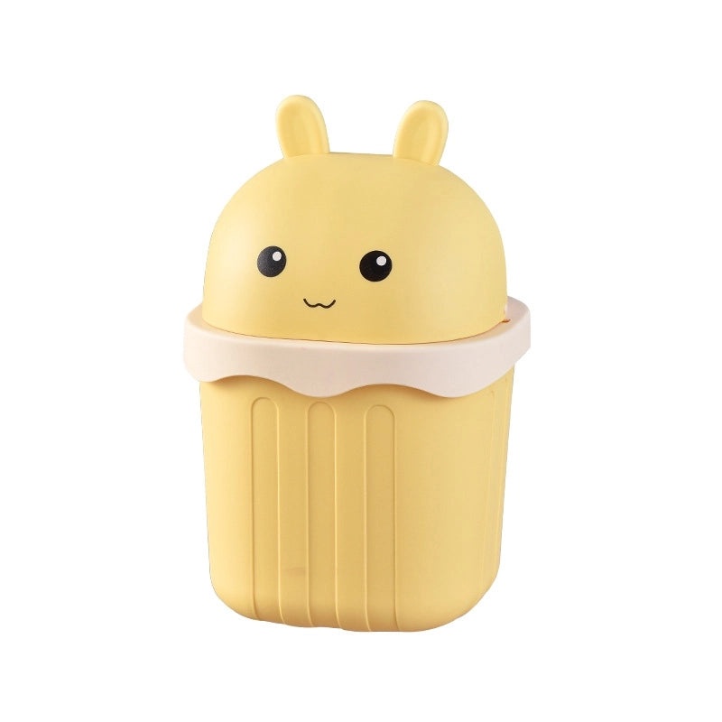 Mini Desktop Trash Can with Lid Cute Small Household Waste Bin Creative Coffee Table Trash Container|Home & Kitchen Storage