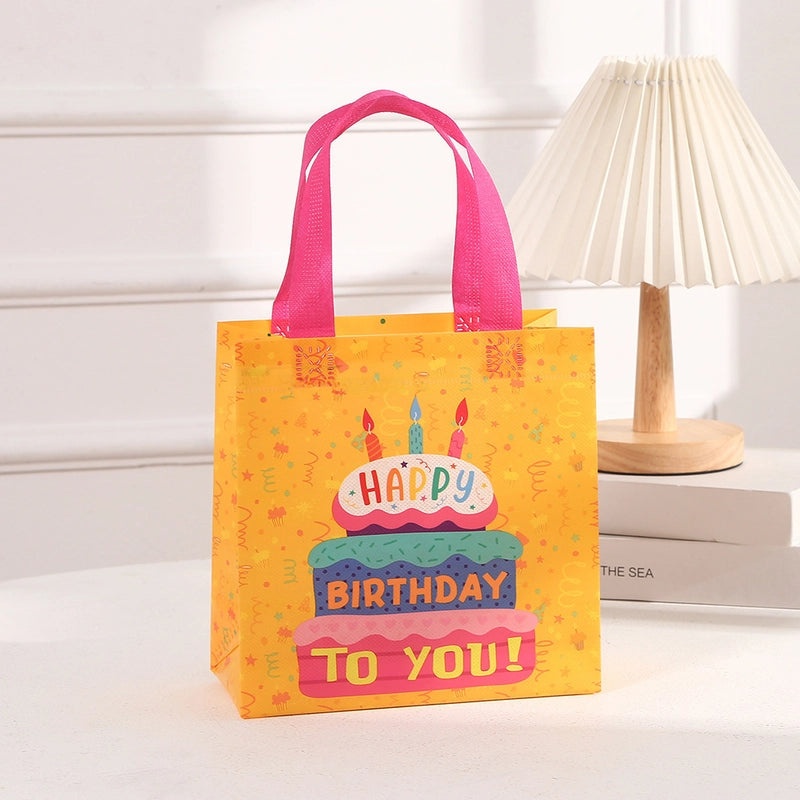 Cartoon Waterproof Non-woven Birthday Gift Tote Bag Full Moon Party Return Favor Bag|Gift Bags & Packaging