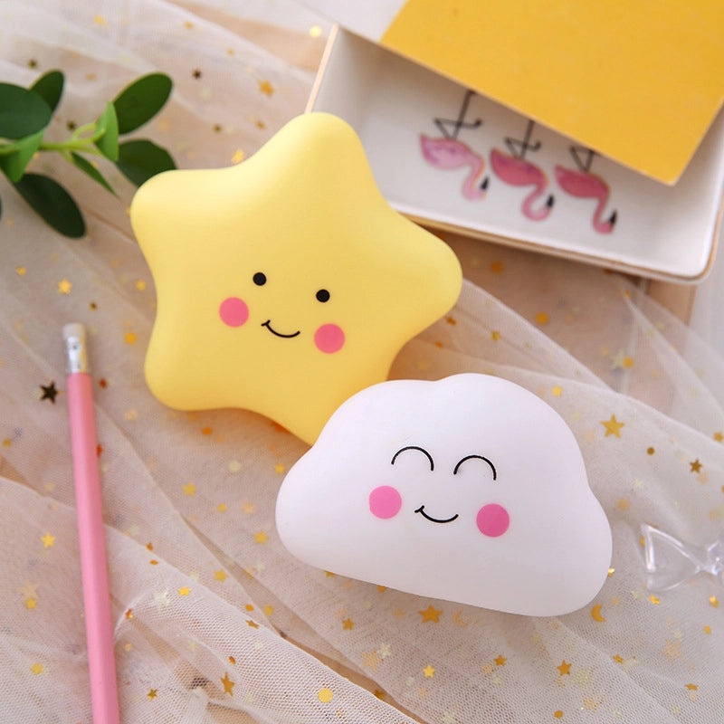 Cartoon Cloud and Star Vinyl Night Light for Indoor Use | Home Decor Lighting