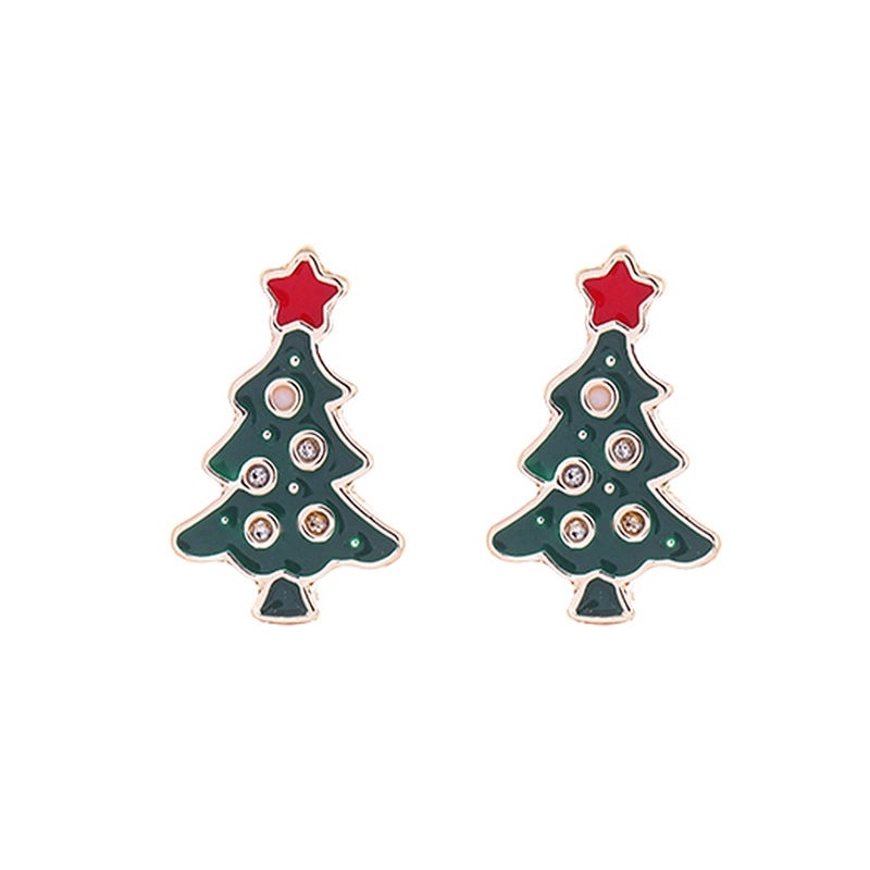Christmas Cute Minimalist Alloy Christmas Tree Santa Claus Snowman Party Festival Decoration|Holiday Jewelry Accessories