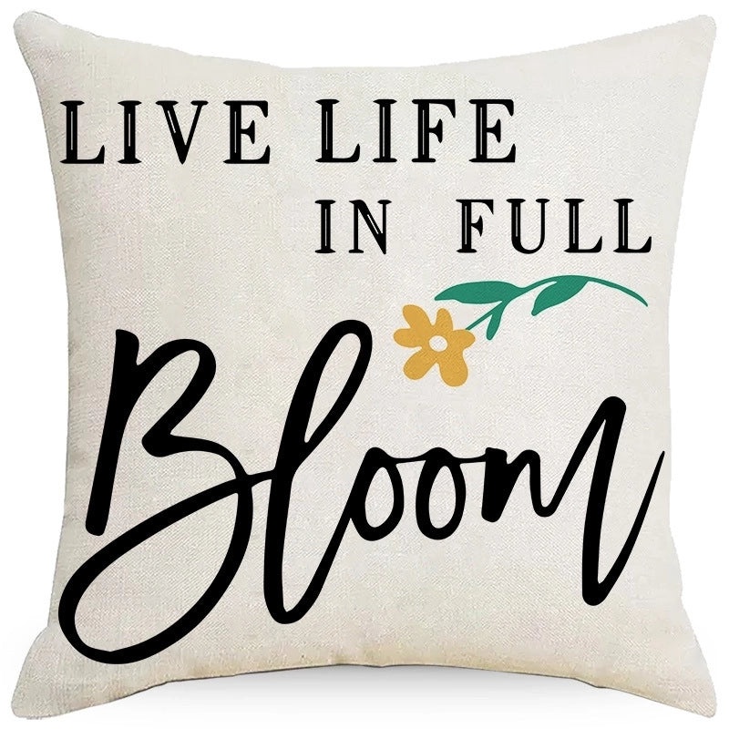 Rustic Floral Linen Pillow Covers | Home Decor & Bedding