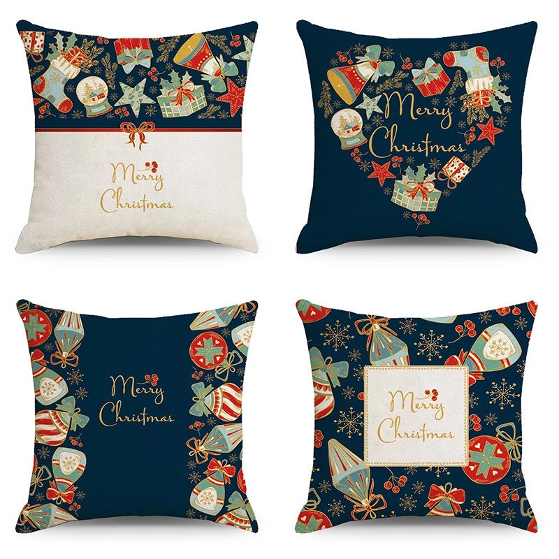 Christmas Holiday Pillow Cover Set for Sofa Home Decor|Home Decor & Living Room Accessories