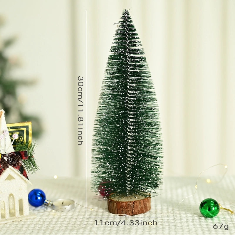 30cm Flocking Christmas Tree Small Household Decoration Xmas Gift Pendulum Ornament|Home Decor