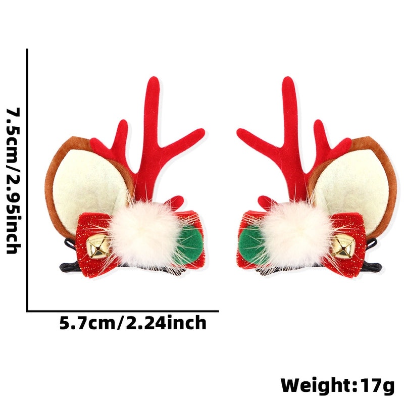 Festive Christmas Cartoon Antler Hairpin Cute Party Accessory for Holiday Celebrations|Holiday Accessories