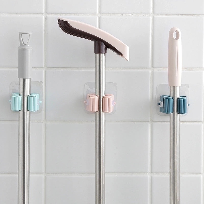 Fashion No-Drill Wall Mounted Mop Holder | Home Organization and Cleaning Accessories