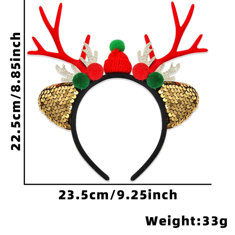 Christmas Reindeer Antlers Hair Band for Party Costume Props | Festival Accessories