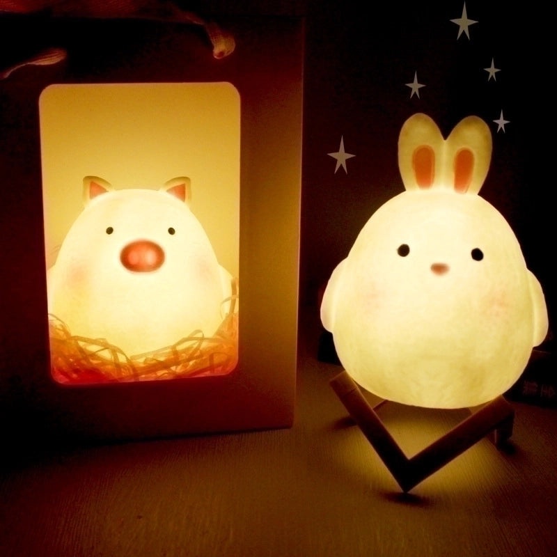Adorable Bear and Duck Vinyl Night Lights for Indoor Birthday Decor|Home Decor Lighting