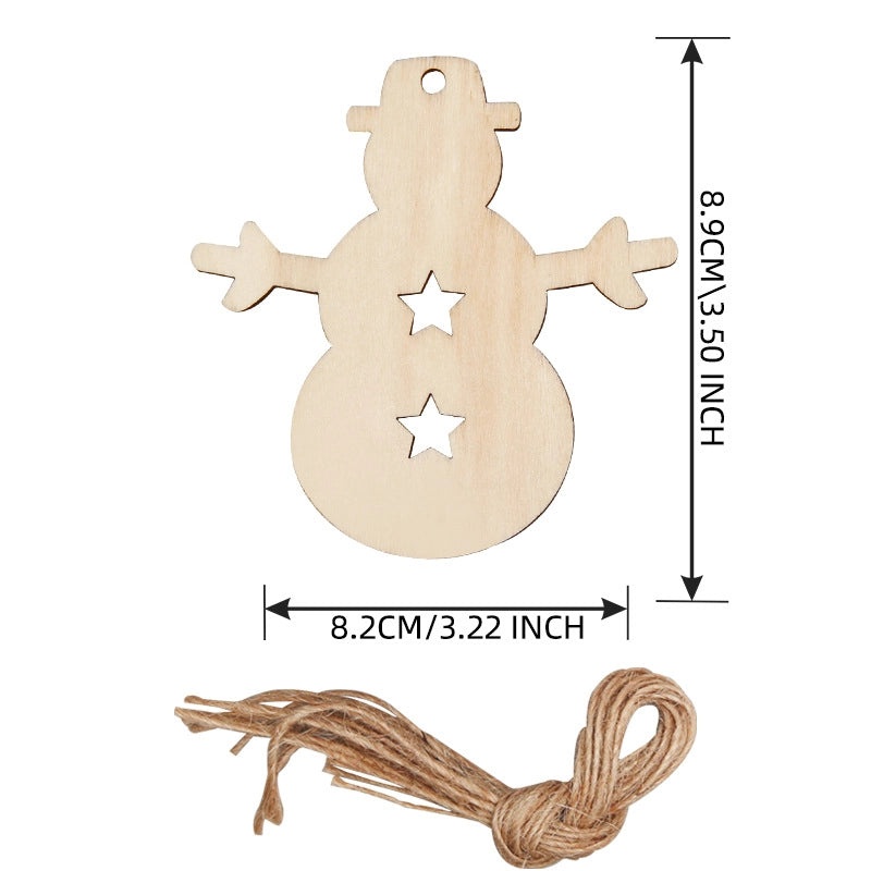 Wooden Christmas Tree Pendant Ornament Creative Carving Home Decoration Supplies|Christmas Decorations