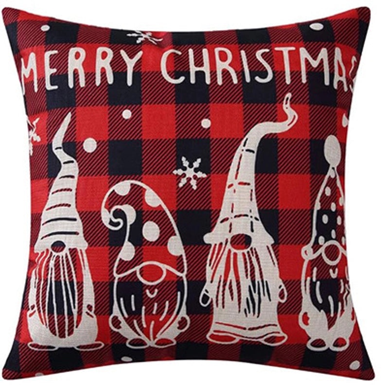 Festive Christmas Tree Cotton Linen Pillow Covers for Sofa and Couch | Home Decor & Pillows