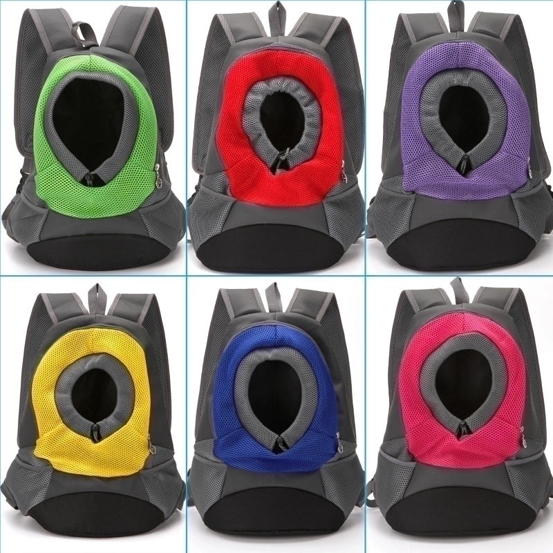 Minimalist PU Leather Canvas Pet Carrier Backpack with Color Block Design | Pet Travel & Carriers