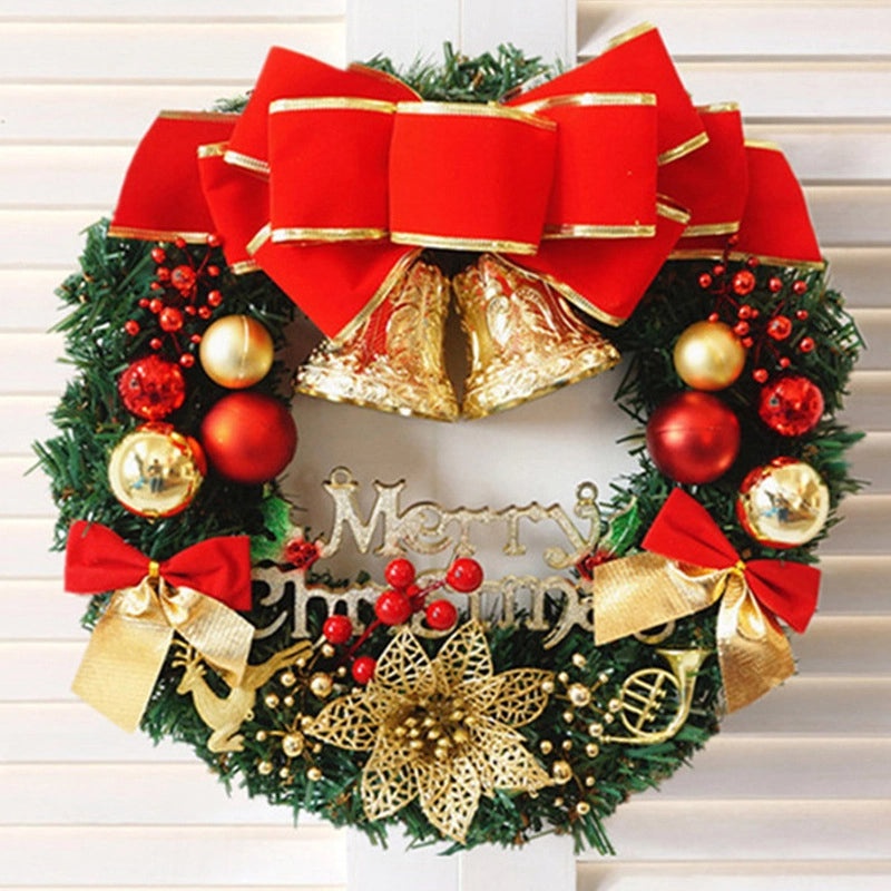 Green Lemon Christmas Wreath 30-40cm Rattan Door Hanging Pendant for Home Courtyard Hotel Mall | Home Decor & Wreaths