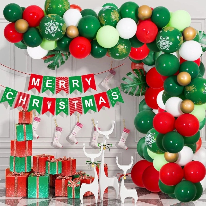 Minimalist Christmas Color Block Balloons in Aluminum Film for Holiday Decor|Christmas Decorations