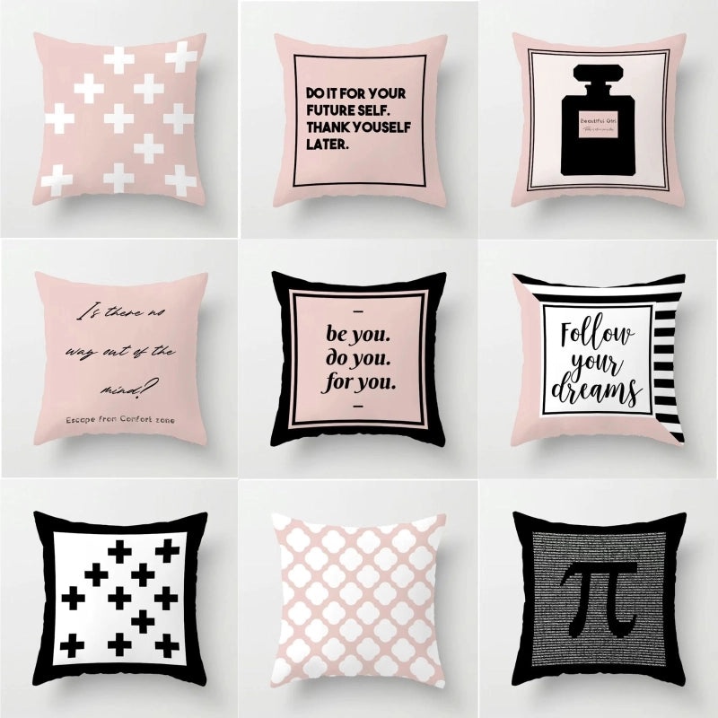 Minimalist Cross Letter Velvet Perfume Bottle Pillow Cover for Couch Sofa Decor|Home Decor & Accessories