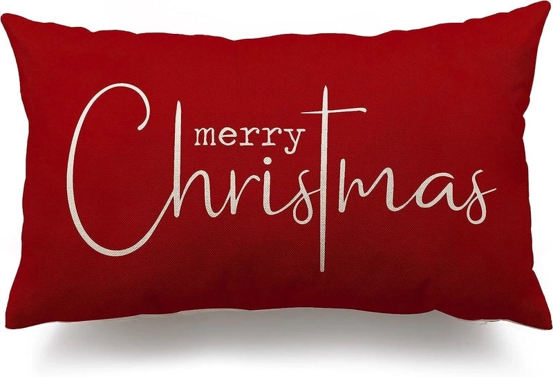 Christmas Holiday Linen Pillow Covers for Couch & Sofa | Home Decor