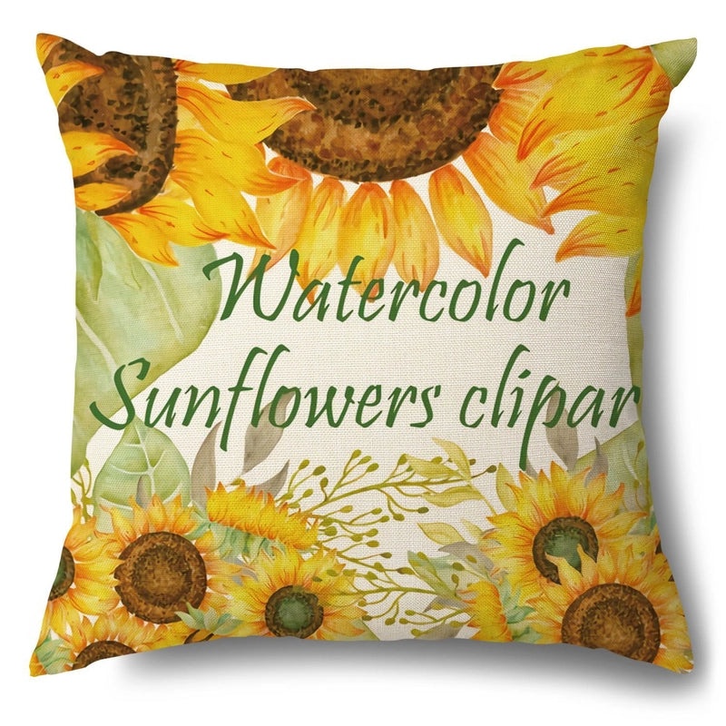 Rustic Sunflower Linen Pillow Covers|Home Decor Pillows