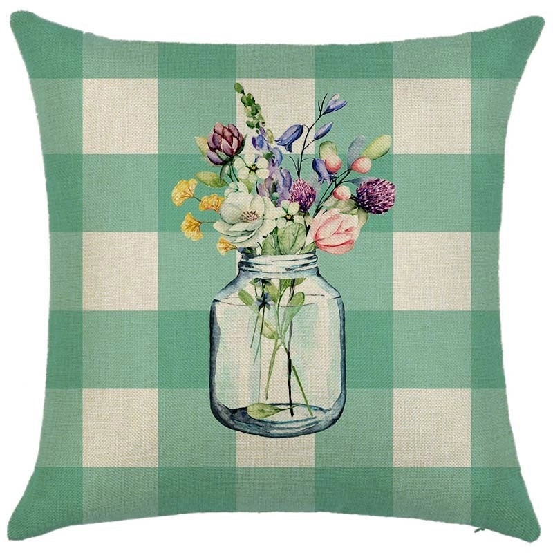 Rustic Floral Linen Pillow Covers | Home Decor & Bedding