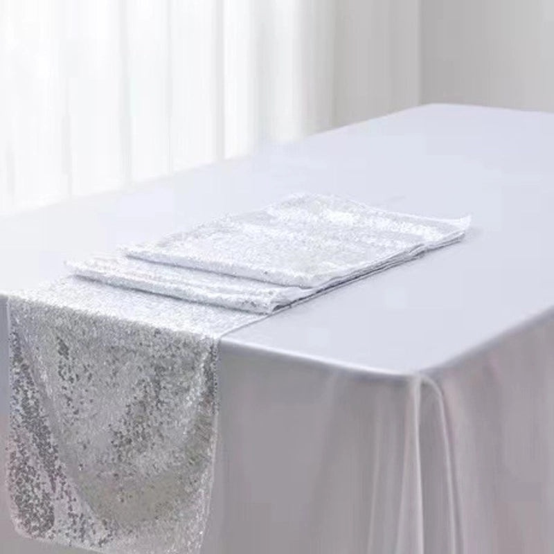 Embroidered Polyester Sequin Table Runner for Wedding & Christmas Decor | Home & Living Table Linens