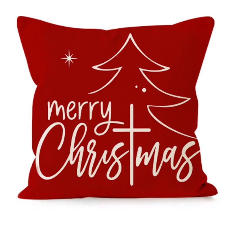 Nordic Christmas Linen Pillow Covers with Snowflake & Letter Design | Home Decor & Pillows
