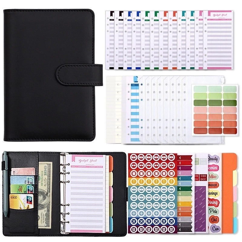 Creative Macaron A6 PU Refillable Loose-leaf Accounting Planner|Stationery & Office Supplies