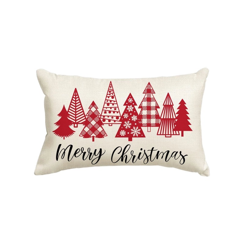 Christmas Holiday Linen Pillow Covers for Couch & Sofa | Home Decor
