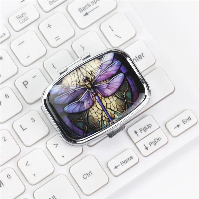 Portable Metal Two-Compartment Mini Storage Box for Jewelry and Medicine | Jewelry Storage Boxes