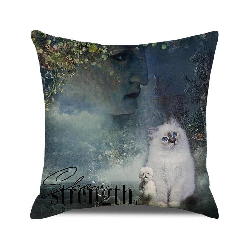 Halloween Cartoon Letter Dog Cat Plush Pillow Cushion for Couch Sofa|Home Decor